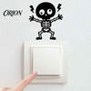 Living Room Switch Decal Electric Shock Skeleton Sticker, Cartoon Wall Decoration Waterproof Self Adhesive Light for Bedroom Holiday
