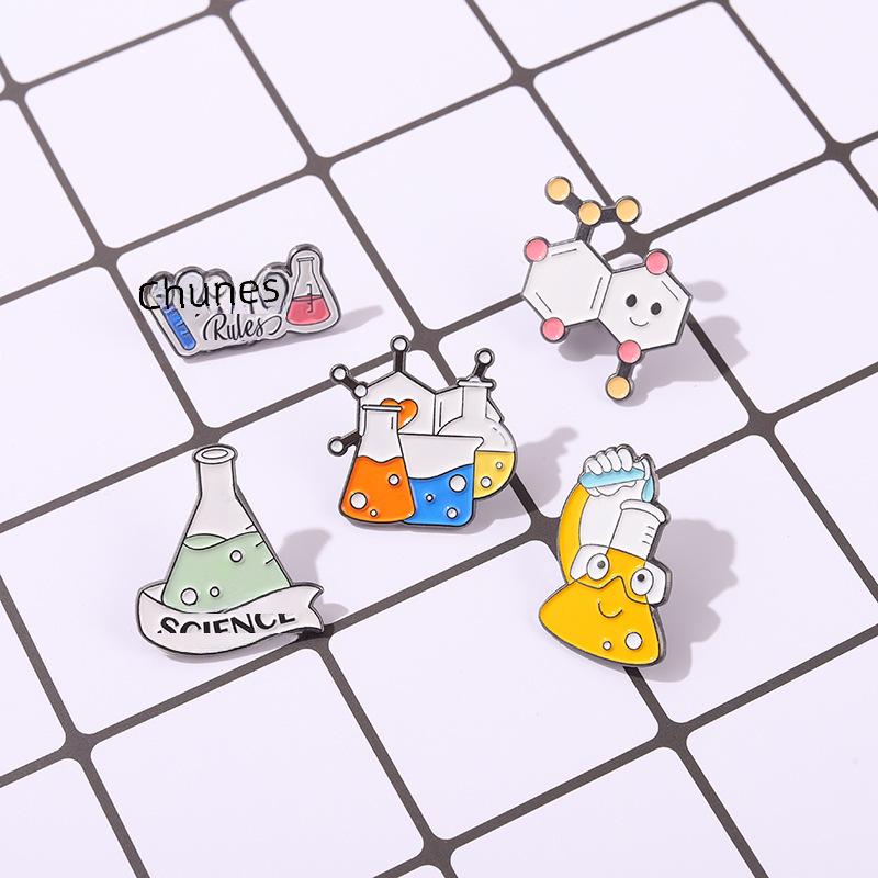 Chemical Lab Test Tube Alloy Paint Brooch – Popular European & American Design