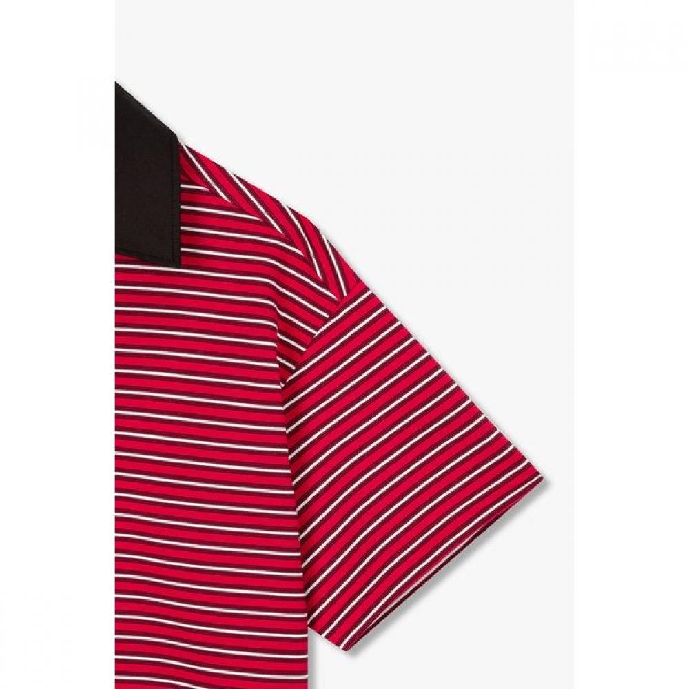 STudio Tomboy ShorT Sleeve T shirT shirT Collar paTch sTripe  9106222223ar 