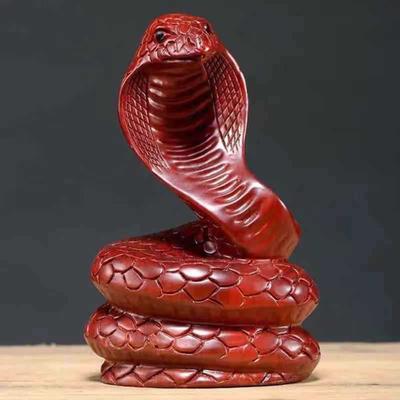 Dřevěná figurka hada, vintage čínský maskot zvěrokruhu, model hada, hodně štěstí, mini