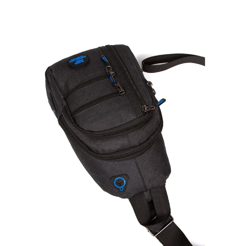 Linen Shoulder And Waist Bag With Ears And Usb Port (17x28cm)