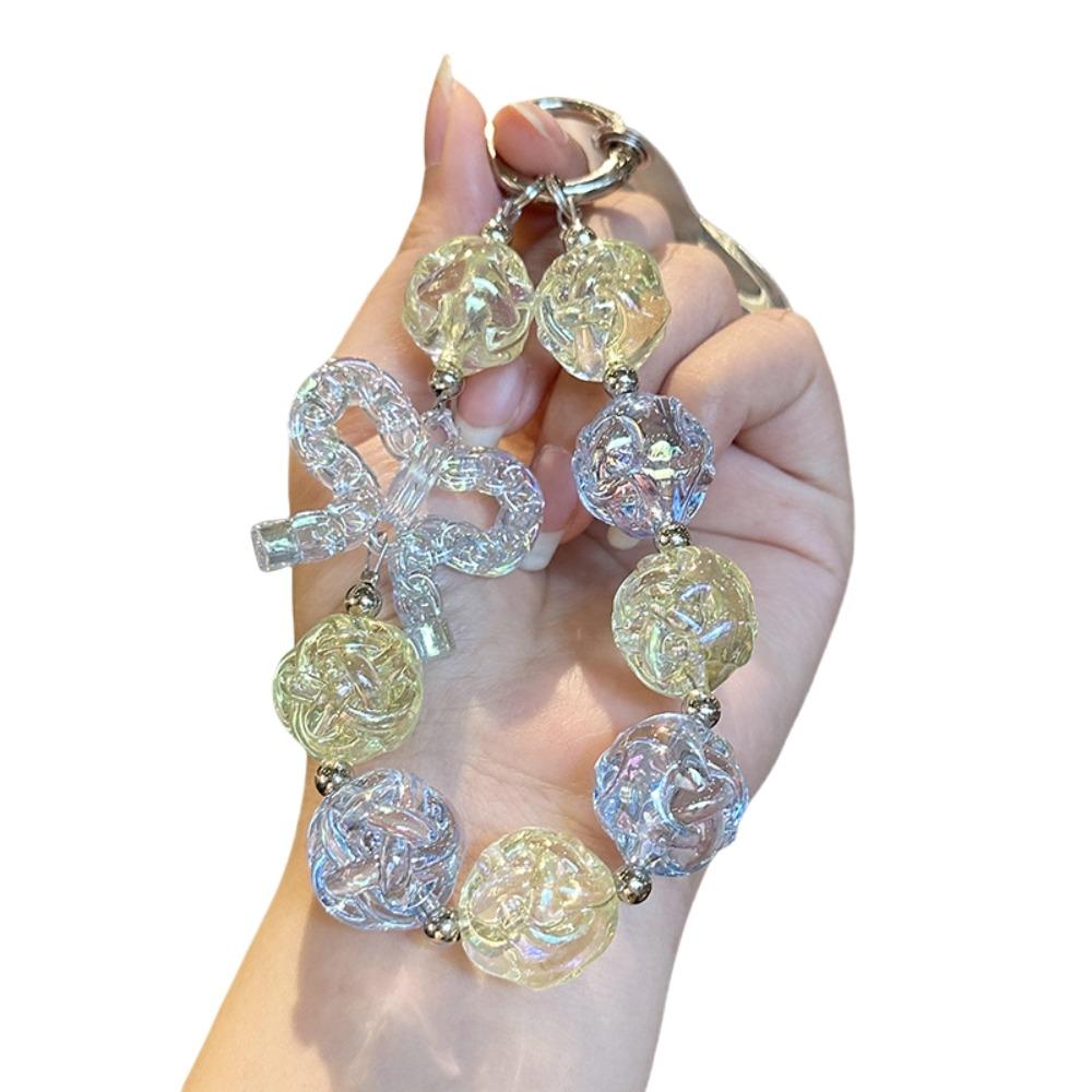 Bag Hanging Beaded Phone Chain Irregular Transparent Beads Pendant Sweet Candy Keychain Gifts