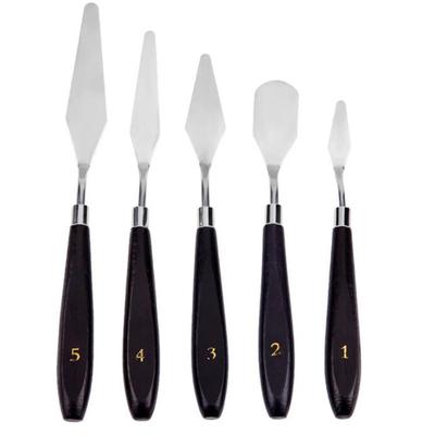 5 Piezas Espátula Cuchillo de Pintura Paleta Acero Inoxidable Cuchillas de Dibujo Artístico Kits Pintura Gouache Suministros de Manualidades para Lienzo de Artista