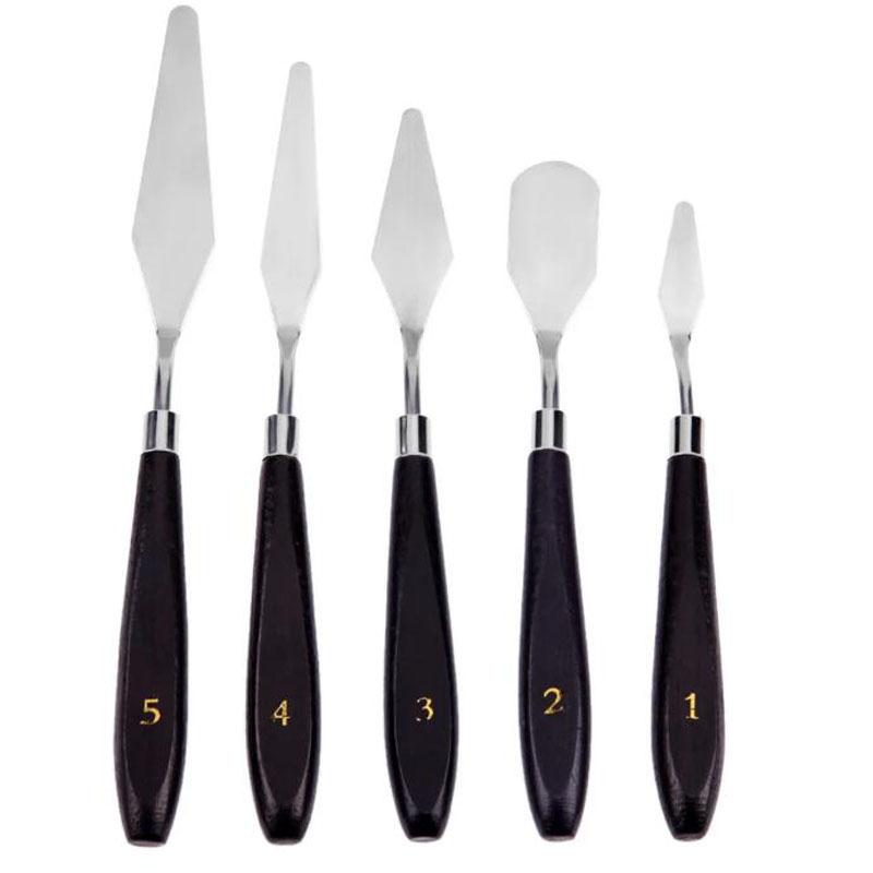 

5pcs Painting Knife Spatula Palette Stainless Steel Arts Drawing Blades Kits Gouache Paint Craft Supplies for Artist Canvas Pack of 1