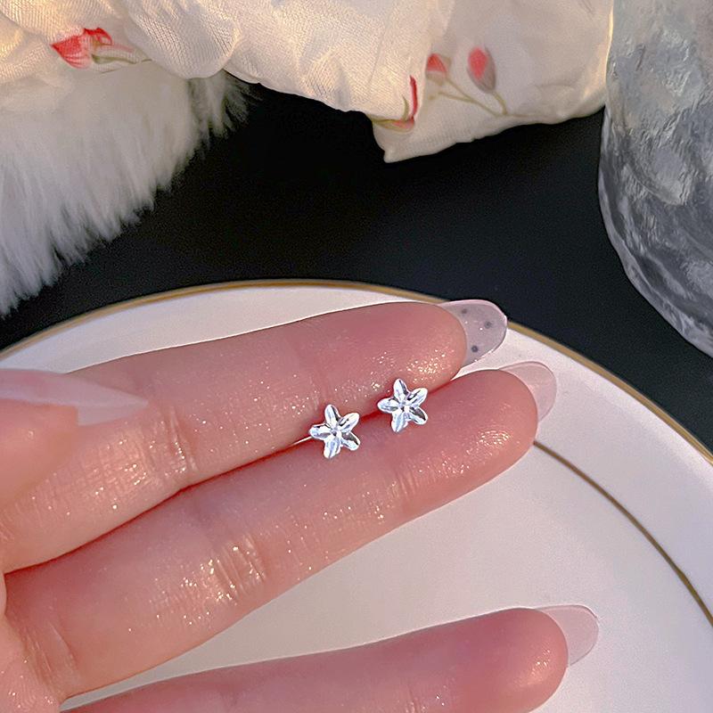 S925 Silver Stud Earrings Women's Ear Hole Earrings Niche Design Earbone Studs High-end Earrings