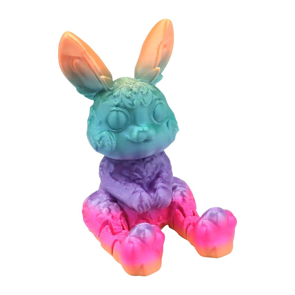 Easter Bunny Figurine, Colorful Home Decor, Creative Holiday Bunny Ornament