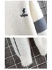 Men's College Style Fleece-Lined Knitted Sweater: Warm and Thick for Autumn/Winter