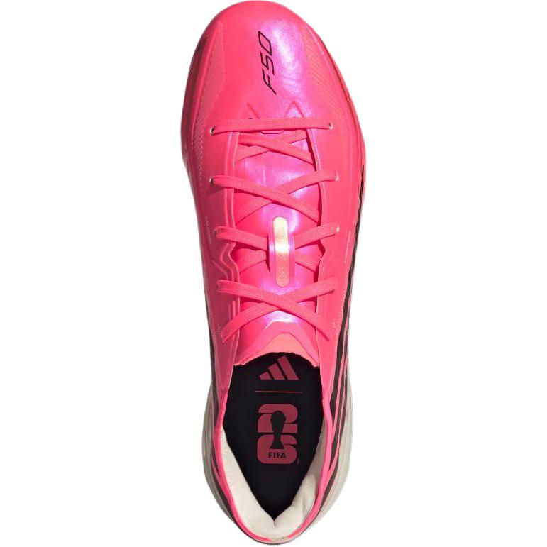 adidas F50 Hyperfast Elite FG Little Kid Solar Turbo Kids Cleats Pink Solar-Turbo Core-Black IH4451