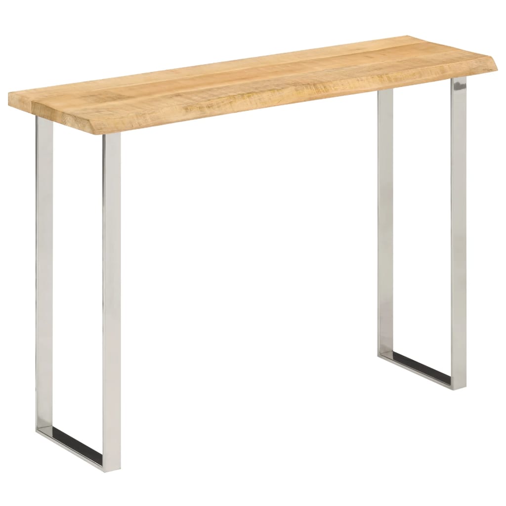 Console Table with Live Edge 105 x 33 x 76 cm Solid Mango Wood