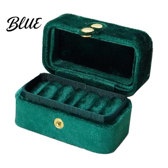 Compact Travel Accessory Style Organizer Slot Jewelry Box Multi Portable Ring Case Simple Metal Snap