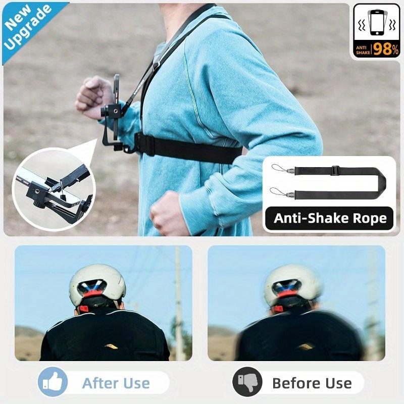 Supporto a pettorina per cellulare con cinghia e clip per action camera POV per Samsung iPhone Plus ecc.