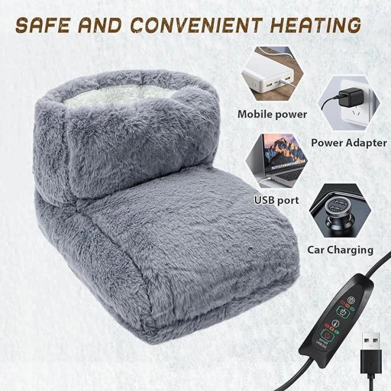 Usb Electric Heater Foot Warmer Heated Comfort Plush Cushion Couple Warm Foot Cover Feet Heating Pads For Home Sleeping