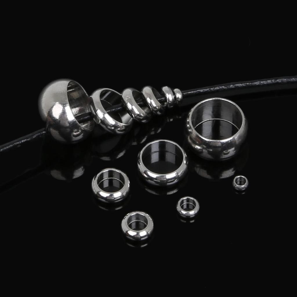 Flache runde Edelstahl-Abstandshalterperlen für DIY-Schmuckherstellungsergebnisse