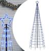 VidaXL Luminous Christmas Tree with Tips 570 LED Blue, Christmas Tree with Ground Stake, Holiday Decoration, Ornament 358107