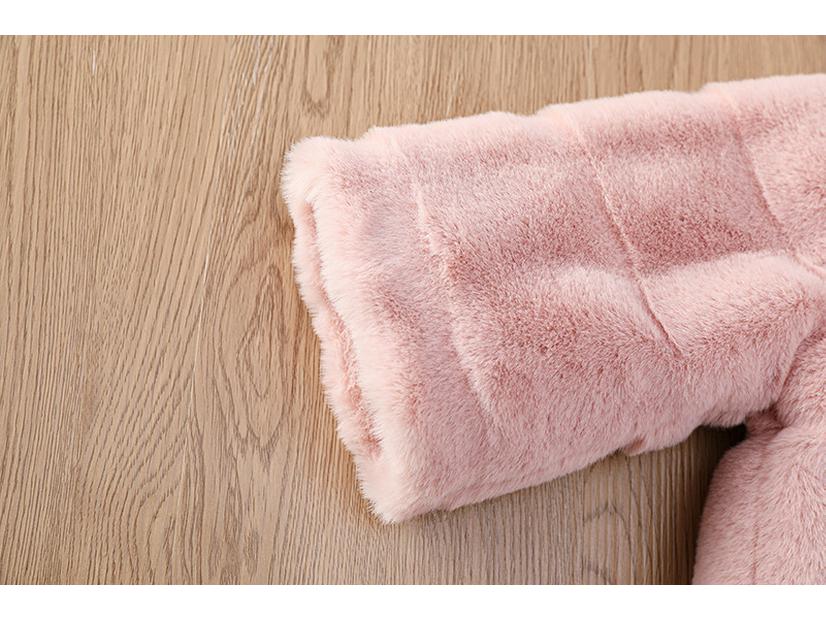 Girls' New Winter Faux Rex Rabbit Fur Coat