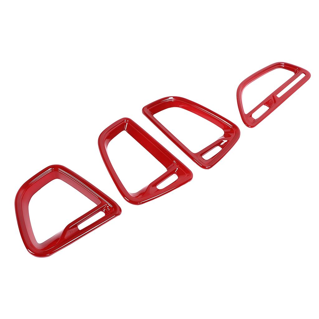 4 Stück Mittelkonsole Luftausströmer Dekorabdeckung Zierleiste Ersatz für Dodge Challenger 2015‑2021 Rot