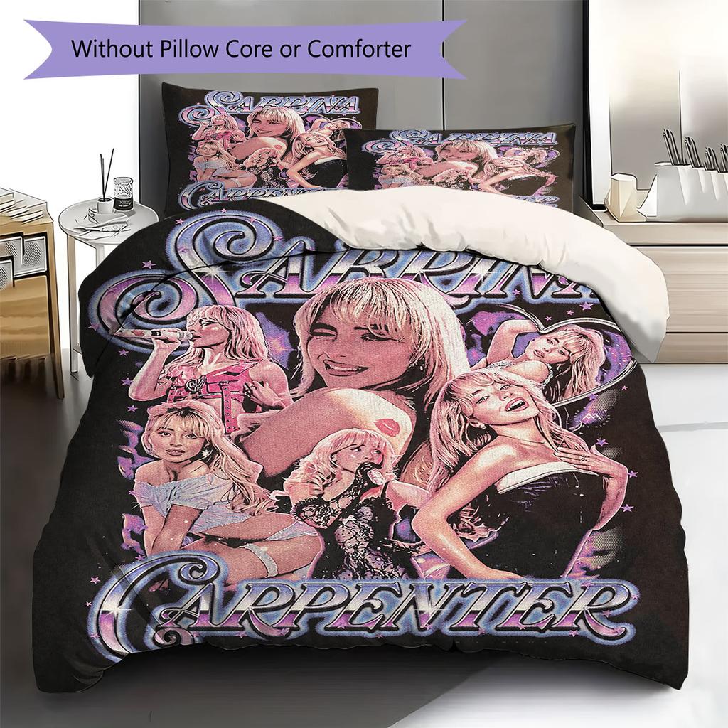 Sabrina Carpenter Pattern Bedding,Quilt Set Quilt Cover Pillowcase Home Birthday Gift(1 * duvet cover + 2 * pillowcase, without core)