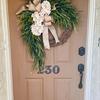 Rustic Hydrangea Flower Wreath Hanging Decoration, Home Decor, Bowknot Wall Hanging Wreath For Doors.