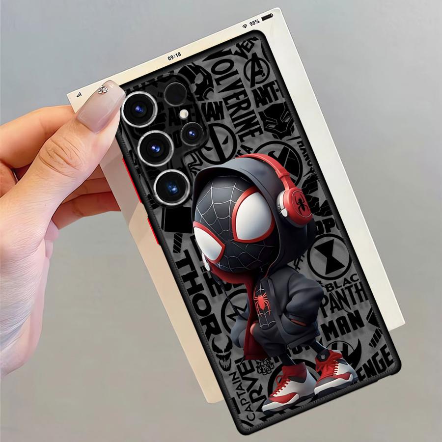 

Черный чехол-бампер для Samsung Galaxy S22 Plus S9 Plus S10+ S20 FE S21 5G S21 S23 S24 Ultra S25 Ultra Marvel Sipiderman Galaxy S25