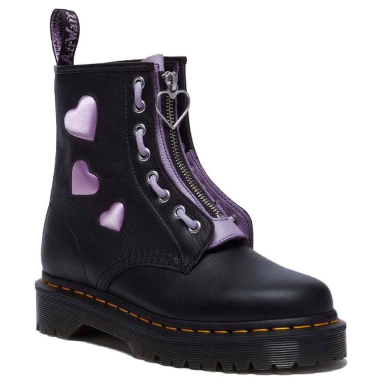 DR. Martens Leder Herz Colorblock Kurze Stiefel Damenstiefel Schwarz 31882150