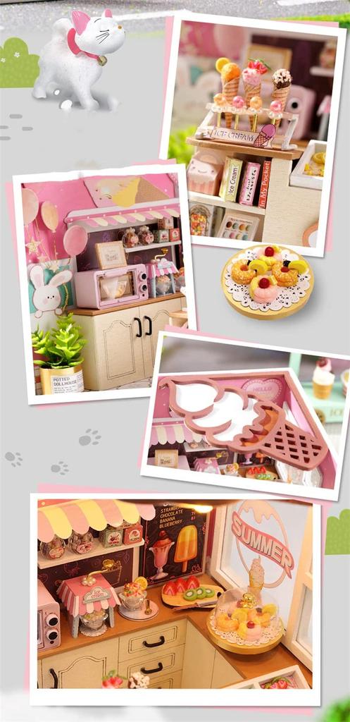 (t-FREAK) Dollhouse DIY Kit Set Miniature My Little Scene Series (H-023 ICE CREAM SHOP)
