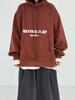 Becabeau Winter Korean-Style Loose Plus-Size Casual Letter Hooded Fleece Sweatshirt