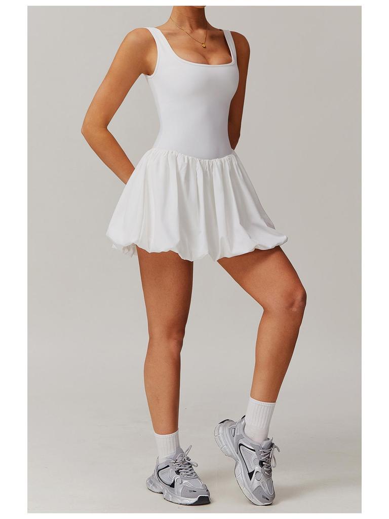 Women's Anti-Exposure Sports Dress - Outdoor Running & Tennis Skirt with Nude Feeling & Fake Two-Piece Design