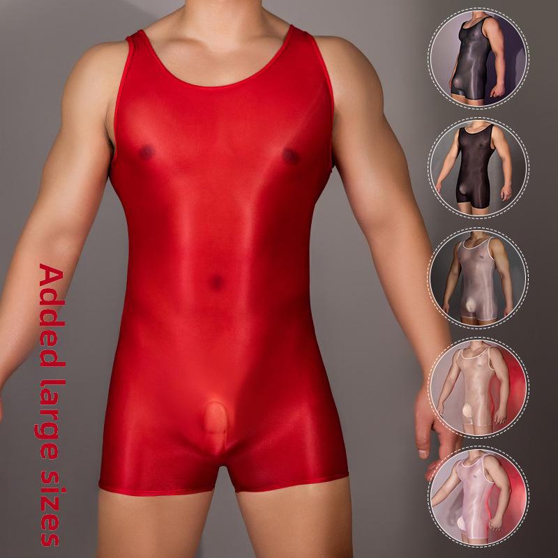Men's Super Elastic Temptation Sexy Lingerie Tights Jumpsuits