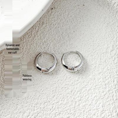 Orecchini a lobo minimalisti in rame e argento stile coreano: Design Circolare alla Moda e Versatile per Donne