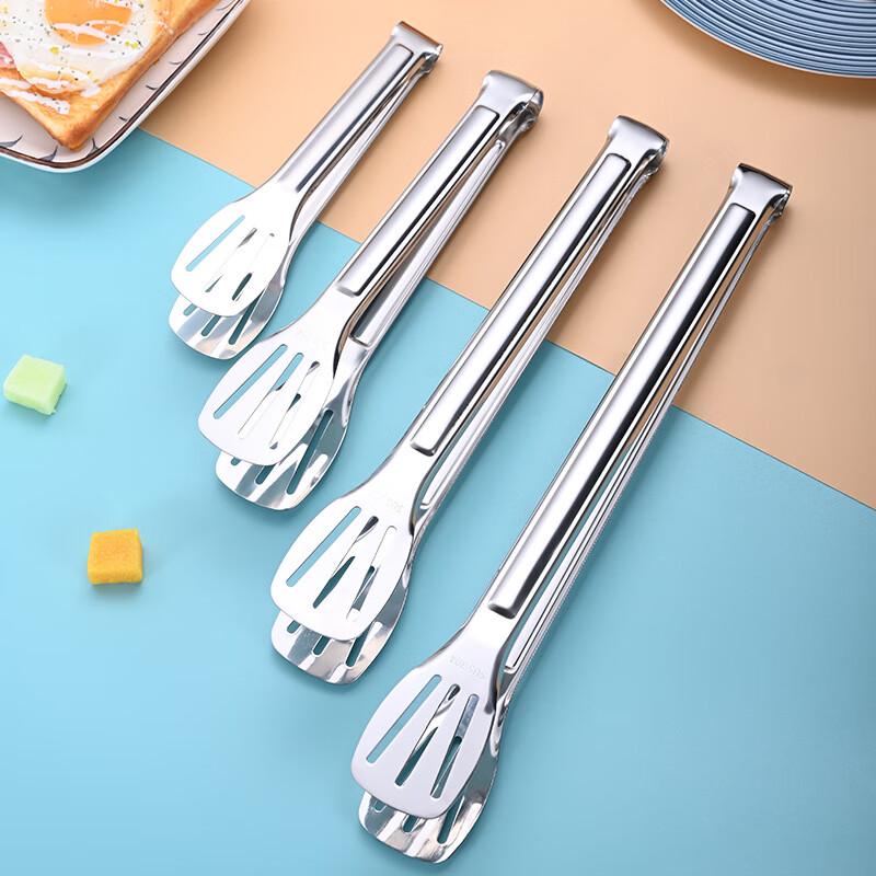 Zhishi 304 Stainless Steel Steak & BBQ Tongs