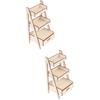 Mini Wooden Flower Stands for 1:12 Dollhouse, 2-Piece