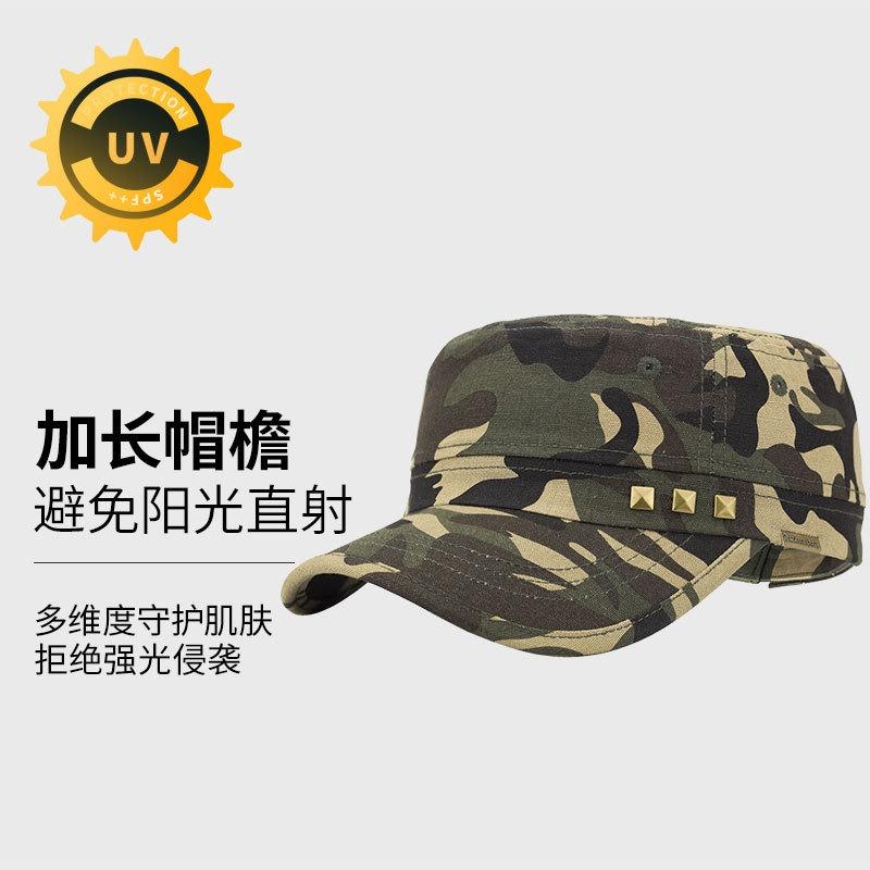 Flat top camouflage hat group buying 22 new men's cap patrol hat big head circumference outdoor hat