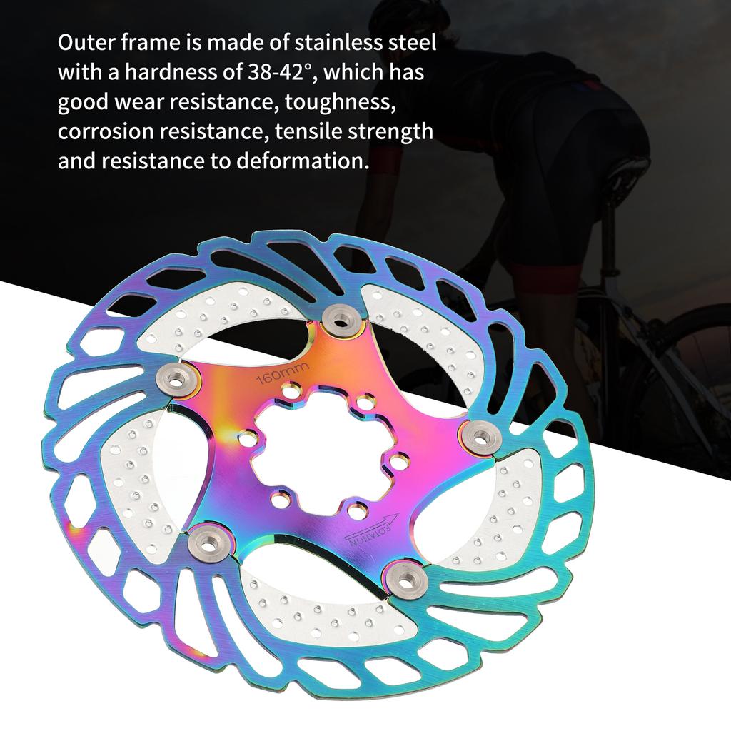 Mountain Bike Plated Cooling Disc Brake Rotor 6 Nails Cycling Accessories(140mm 5.5in )