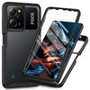 Armor Shockproof Case with PET Front Screen Protector For Xaiomi Redmi Note 12  5G Poco X5  Transparent Acrylic Back Cover
