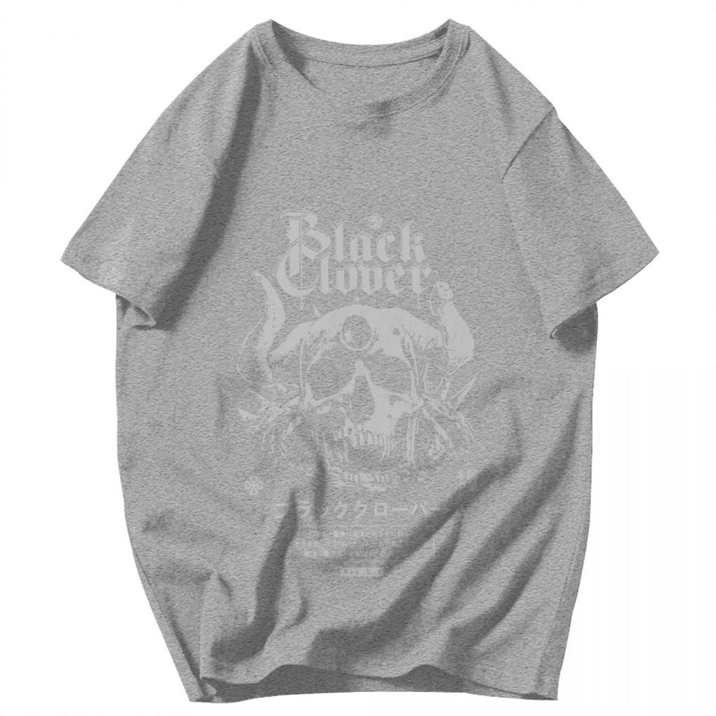 Men T Shirt Black Clover Skull Anime Idea Y2K Graphic Short Sleeve Unisex Tops T Shirts