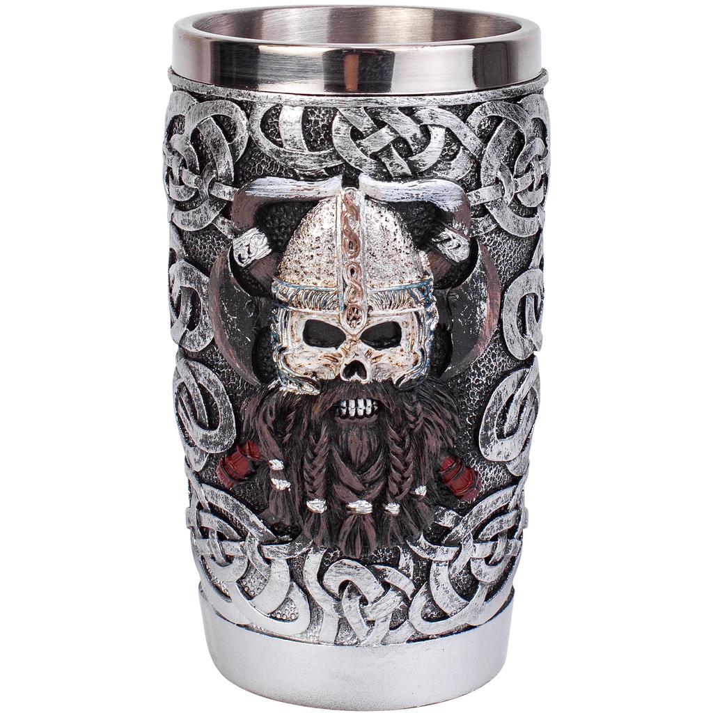 600ML Viking Mug Collection 304 Stainless Steel Insert Resin Beer Danegeld Tankard Coffee Beer Mugs Cup Halloween Friends Gift