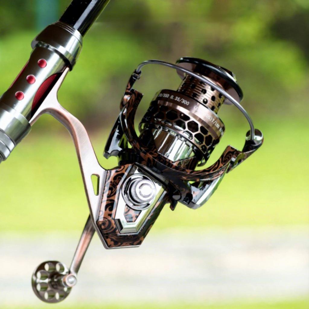 HA Antique Bronze Micro Spinning Reel Full Metal Left Hand 4.1:1 Gear Ratio 550g Weight Long Casting Lure Fishing Reel