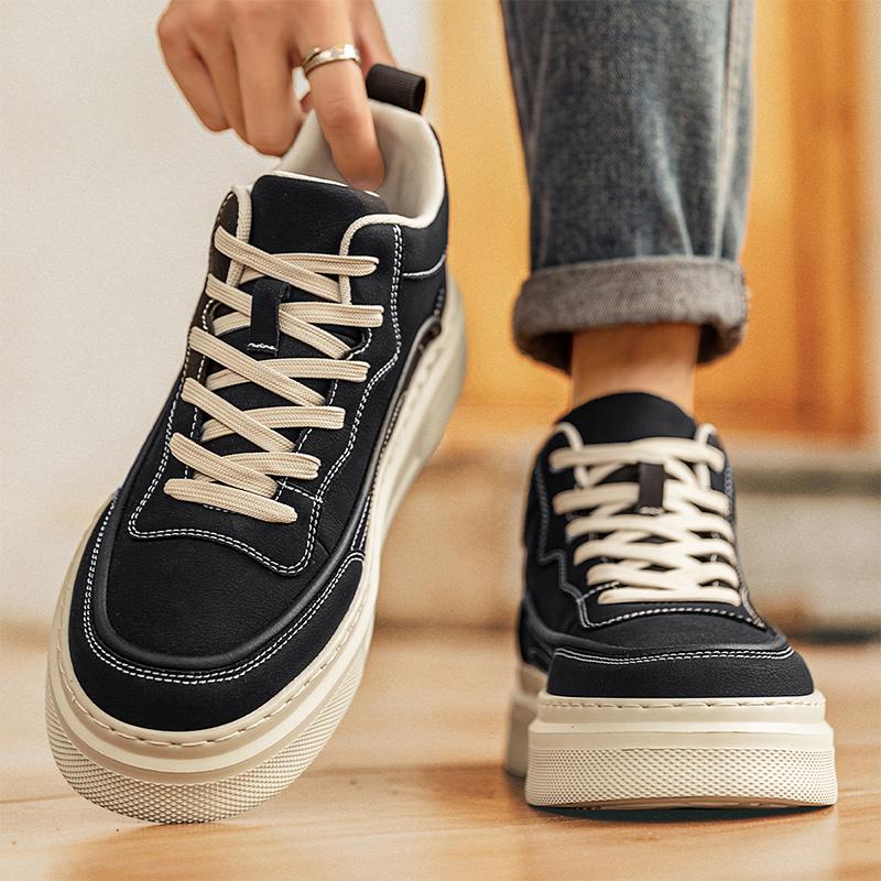 Fashion New Retro Autumn Winter Men's Ankle Shoes Classic Leather Casual Boots Fashion Comfort Mens Desert Boots Warm Lace-Up Male Shoes