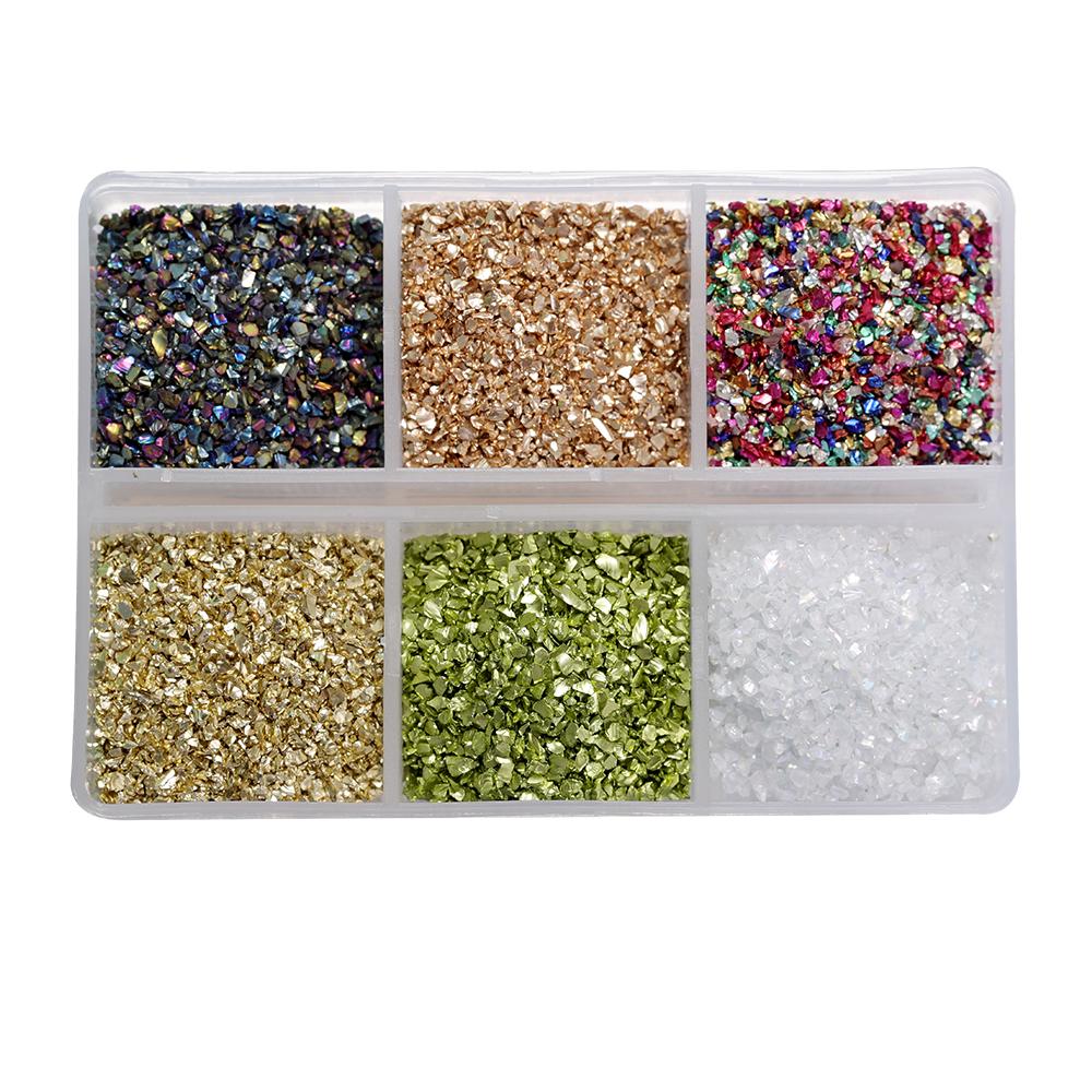 30g/Box Crushed Glass Stones Resin Filling Irregular Broken Stone for DIY Epoxy Resin Mold Crafts Nail Art Decoration Material