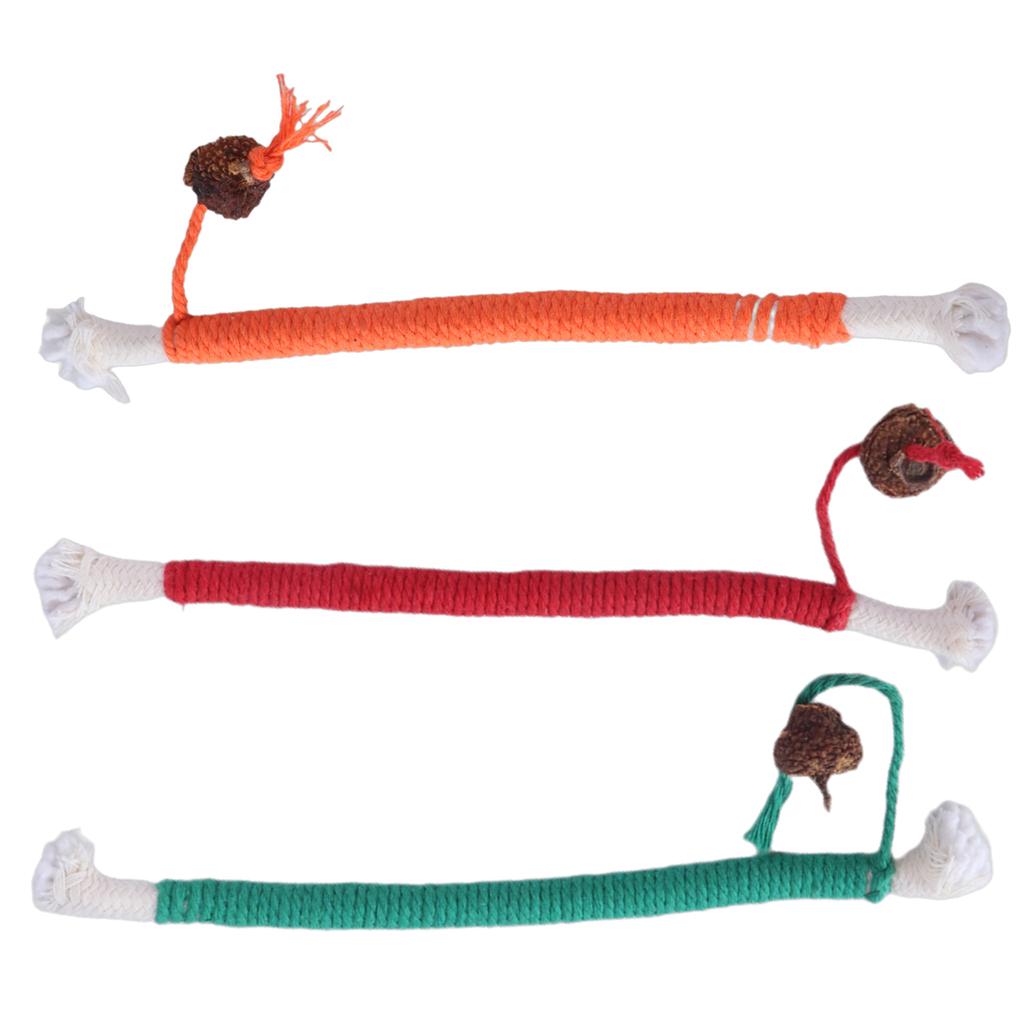 1pc/3PCS Colorful Cats Cotton Rope Toy Chew Resist Toy Funny Interactively Chew Toy for Small Cats Teeth Grinding Tool