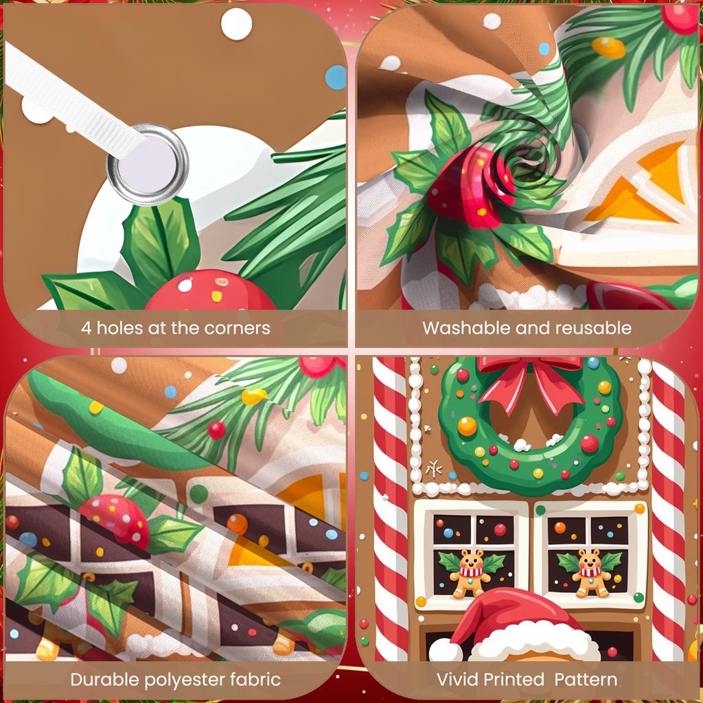 Decorazioni Natalizie Ghirlanda Natalizia Decorazione Ghirlanda Stendardo Festivo Tema Pan di Zenzero Babbo Natale Per Evento di Riunione Festiva