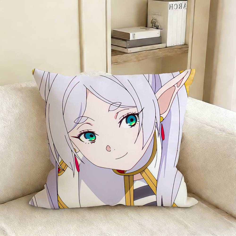 Frieren Anime Beyond Journeys End Pillow Case Living Room Sofa Cushion Cover Suitable For Home Bedroom Room Decoration