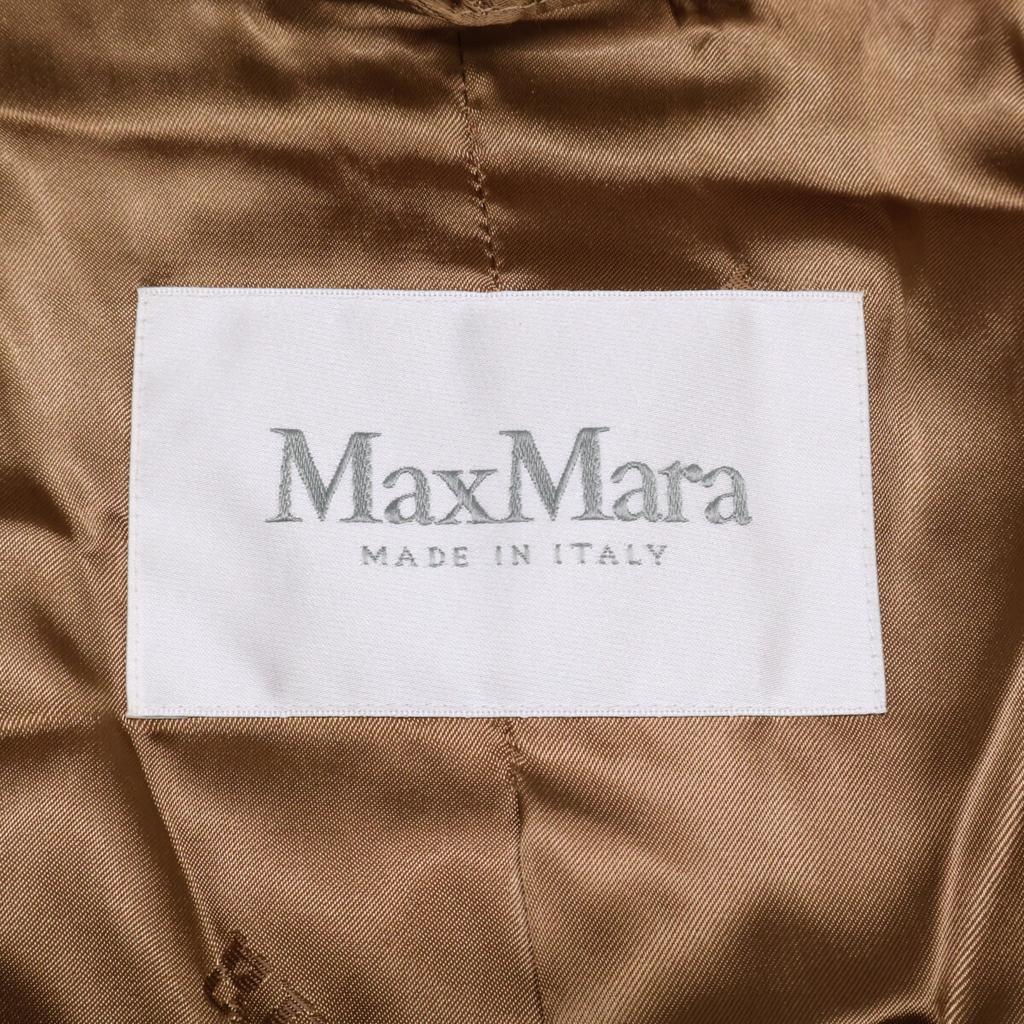 Max Mara Domestic Regular 24AW 101614236 Camel x Silk Teddy Bear coat S BrownUsed