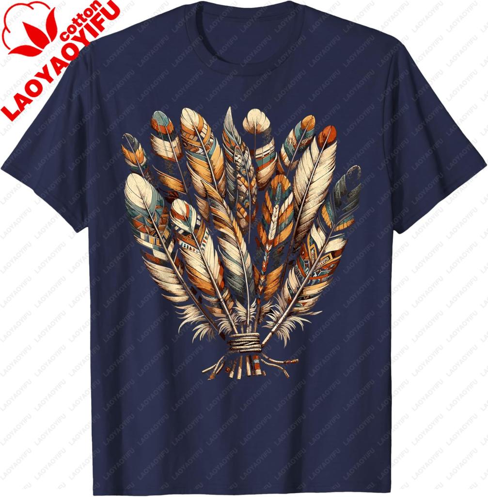 Southwest Native American Indian Tribal Feather TShirt Casual Cotton Short Sleeve Tee Vintage Graphic T Shirts Camisas