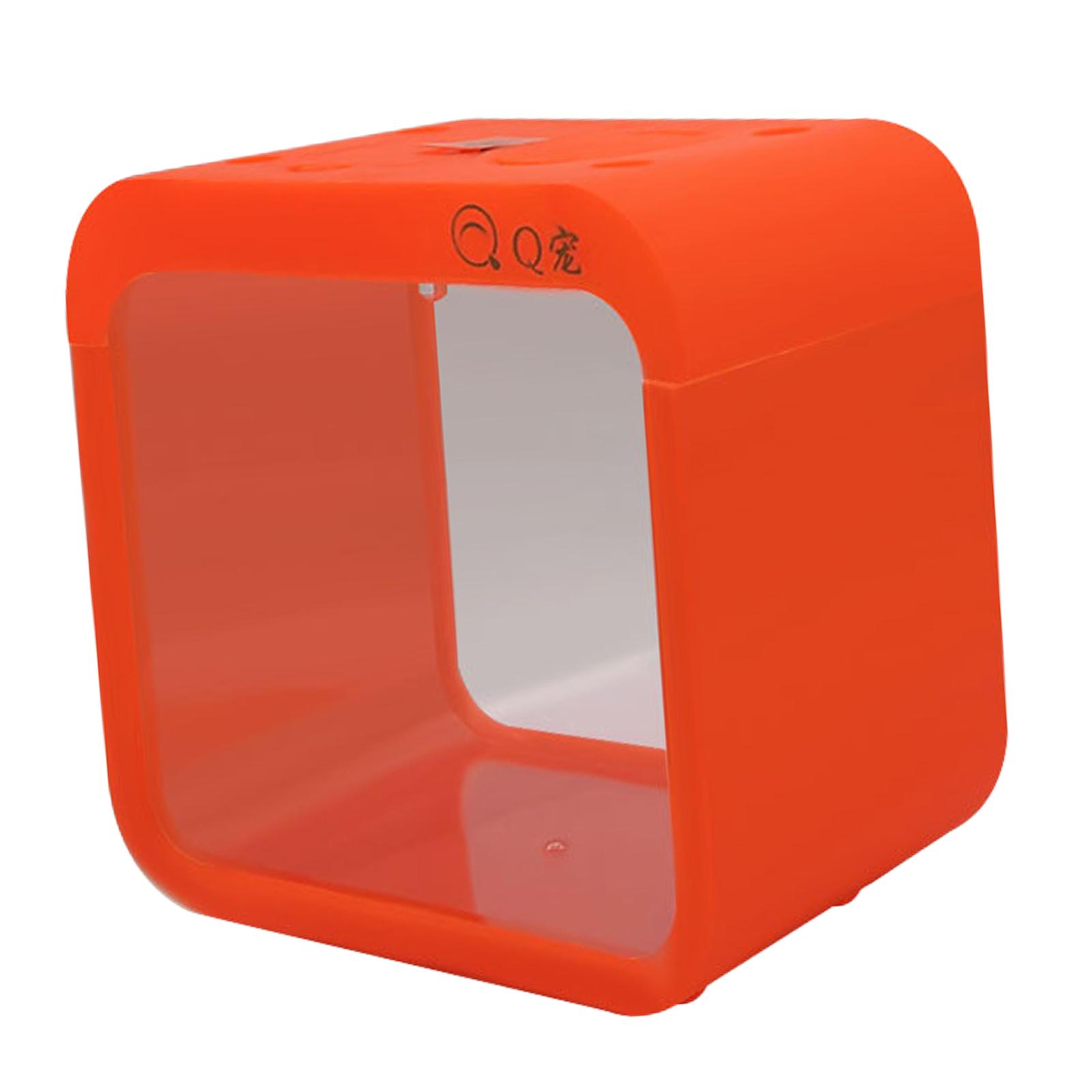 

Аквариум для рыбок Betta, прозрачный инкубатор, многофункциональный, штабелируемый, офисный, домашний декор, аквариум для новорожденных мальков, гуппи, креветок оранжевый