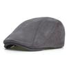 Winter Autumn Vintage Newsboy Cap Hat Men Women Casual Beret Solid Cap PU Leather Flat Caps