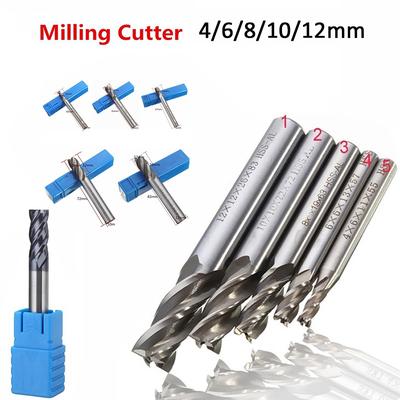 3.5MM THK Tungsten Carbide End Mills 4 Flutes HRC50 50MM Length 4MM Shank