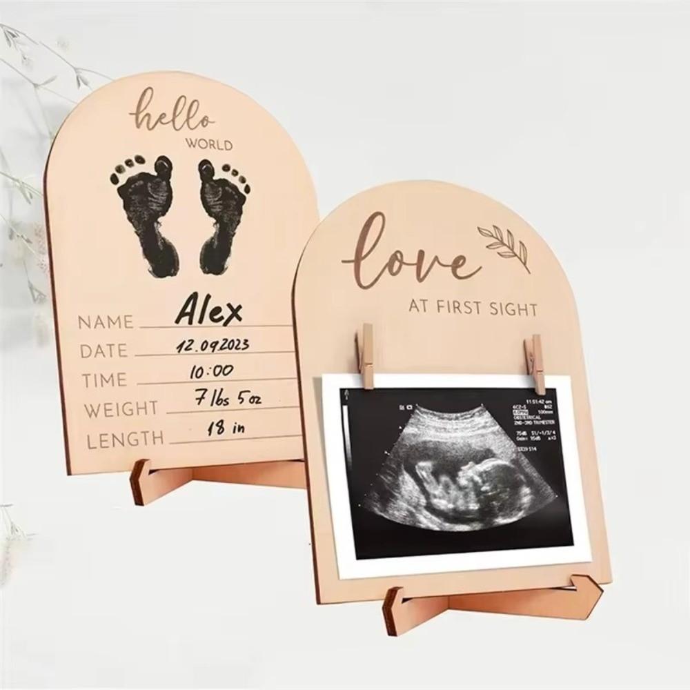 Wooden Stands Sonogram Picture Frame Rustic Pregnancy Gift Frame Newborn Birth