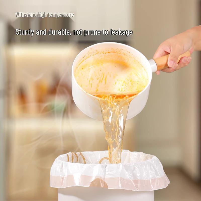 Oukees Tear-Free Cartoon Drawstring Garbage Bags - Thick, Durable, Handheld Disposable for Kitchen Use