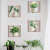 Watercolor Simulation Turtle Back Leaf Cactus Potted Green Plant Wall Stickers for Bedroom Living Room Decoration Wall Decals